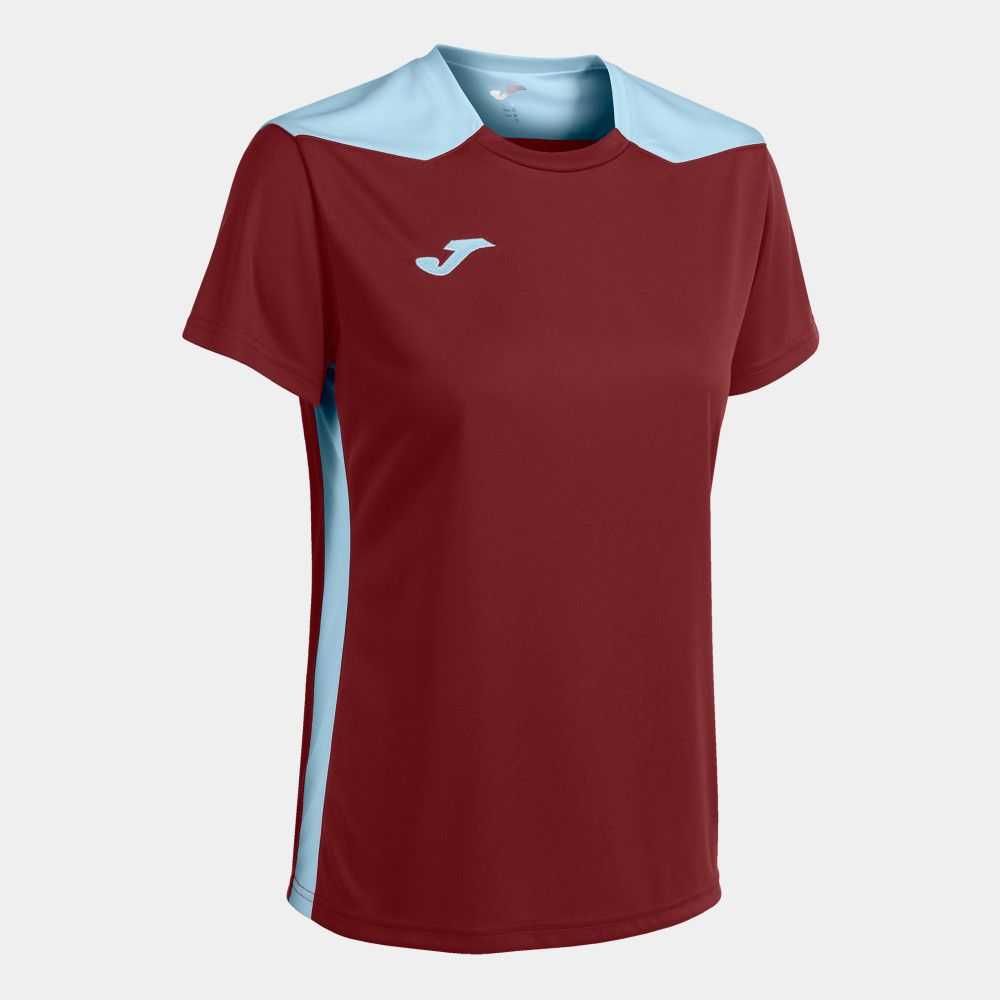 Joma Championship Vi Short Sleeve T-shirt Kadın Tişört Bordo Mavi | 85MGKPDIA