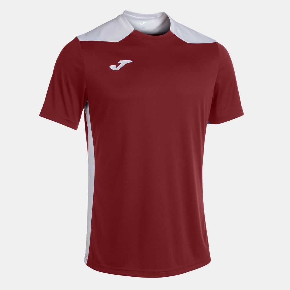 Joma Championship Vi Short Sleeve T-shirt Erkek Tişört Bordo Beyaz | 25OKUFZIQ