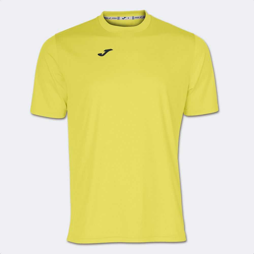 Joma Combi Short Sleeve T-shirt Erkek Tişört Sarı | 86QCHZDBR