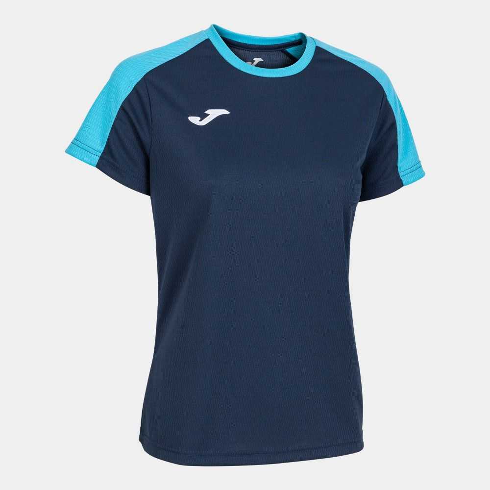 Joma Eco Championship Short Sleeve T-shirt Fluor Kadın Tişört Lacivert Turkuaz | 72WJCQOYF