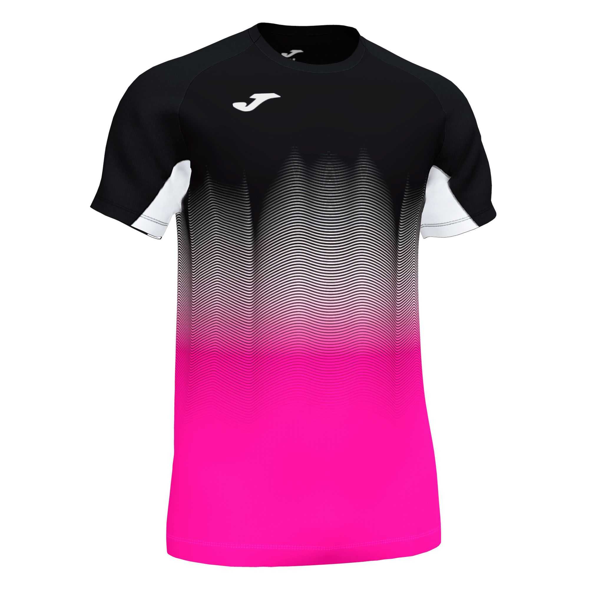 Joma Elite Vii T-shirt Fluor S/S Erkek Tişört Siyah Pembe Beyaz | 98ZWSJMIL