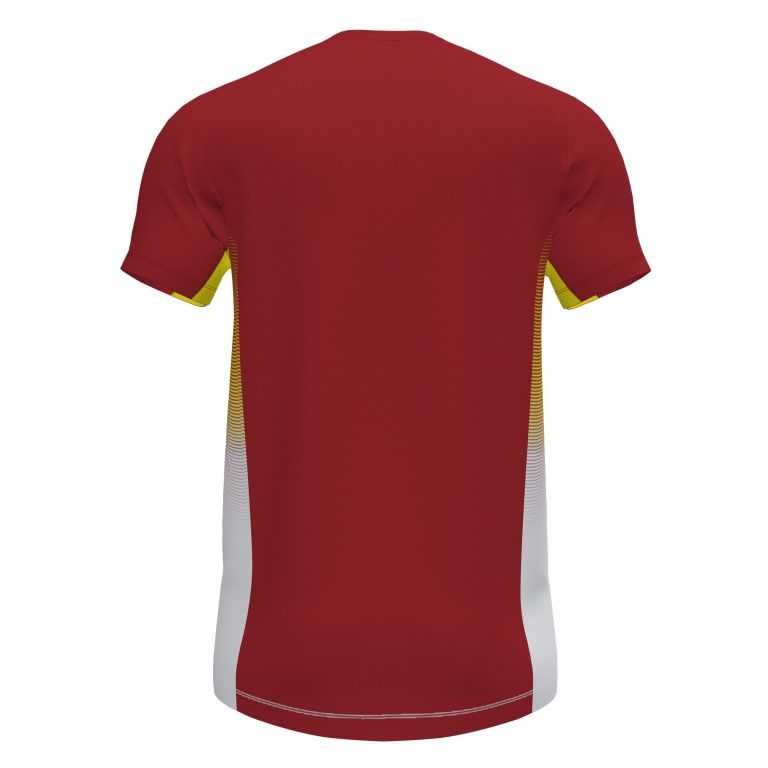 Joma Elite Vii T-shirt S/S Erkek Tişört Kırmızı Beyaz Sarı | 63AYMBXVJ