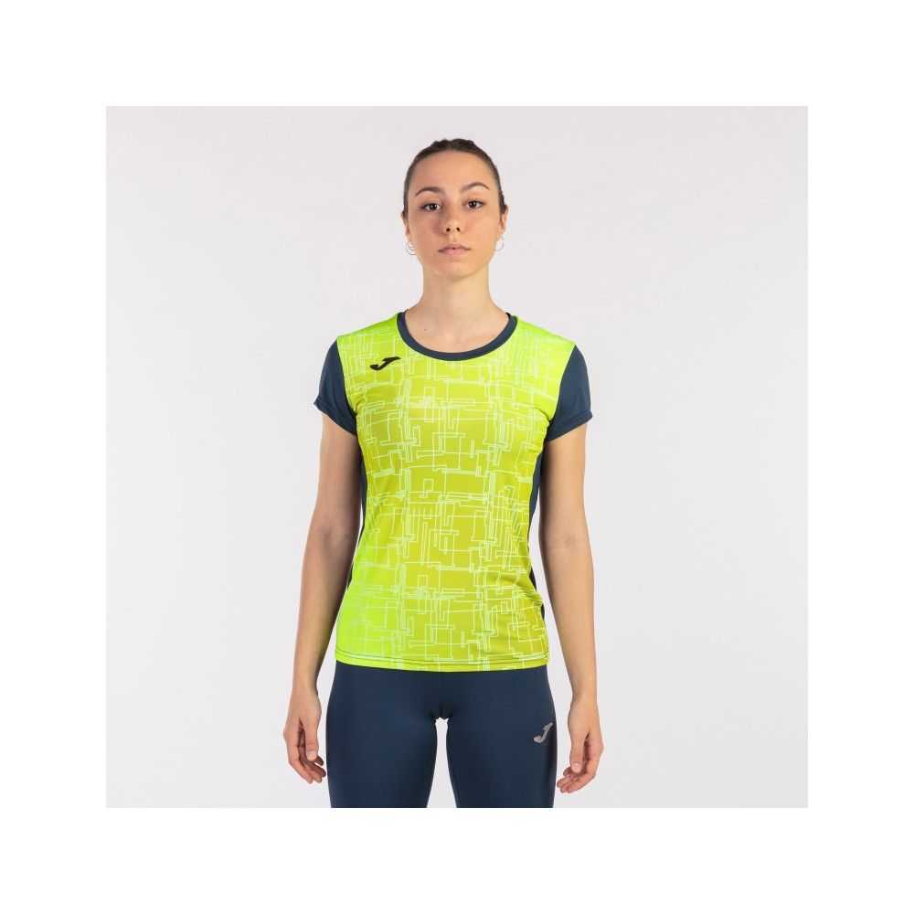 Joma Elite Viii Short Sleeve T-shirt Fluor Kadın Tişört Lacivert Sarı | 81KWPLZYO