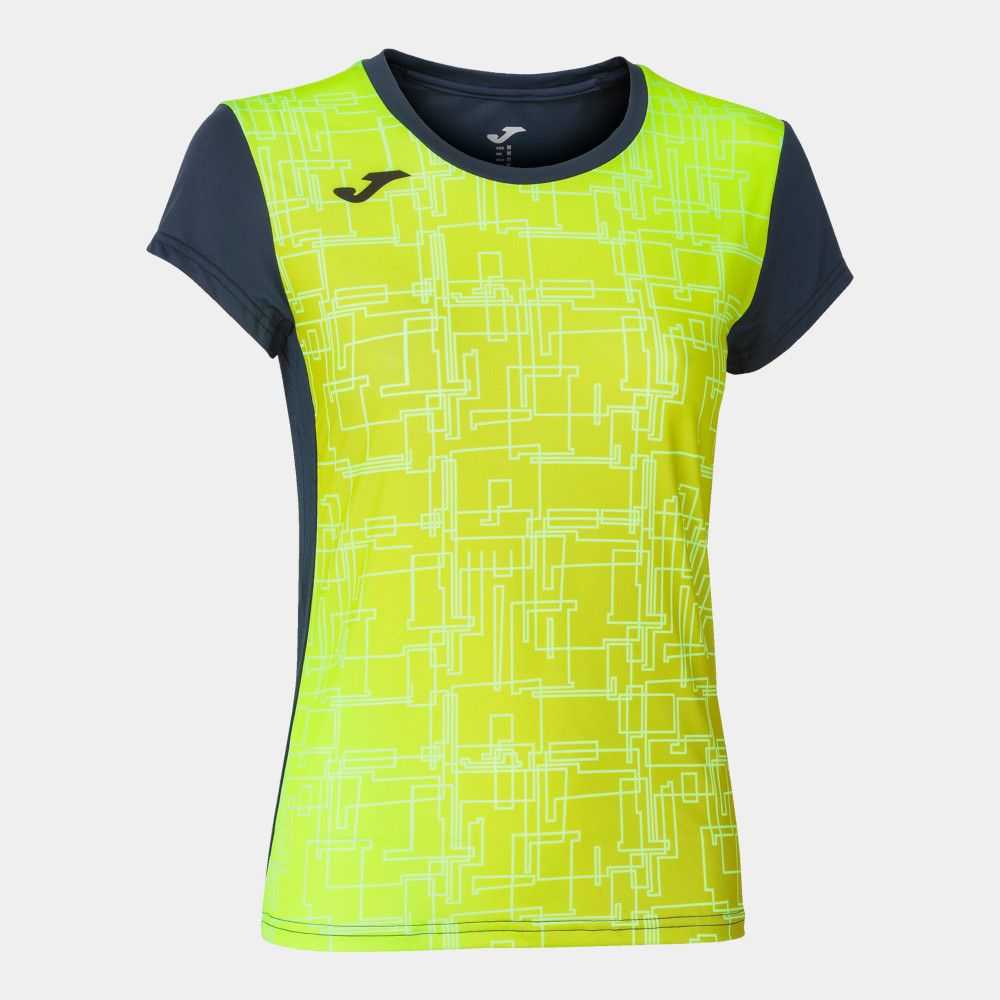 Joma Elite Viii Short Sleeve T-shirt Fluor Kadın Tişört Lacivert Sarı | 81KWPLZYO