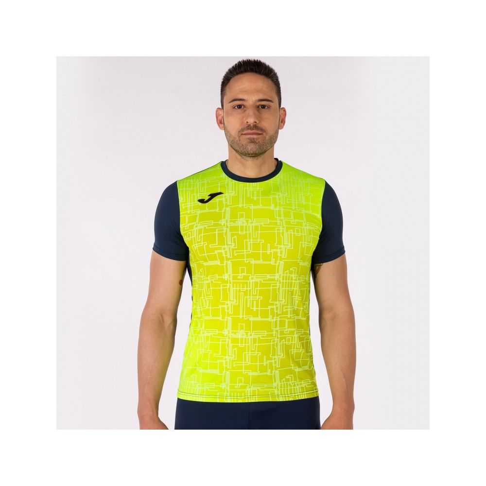 Joma Elite Viii Short Sleeve T-shirt Fluor Erkek Tişört Lacivert Sarı | 93VDQCYEK