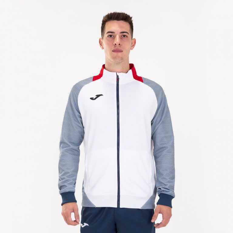 Joma Essential Ii Jacket Erkek Eşofman Beyaz Lacivert | 98FMUPOCA