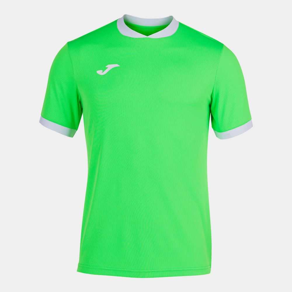 Joma Open Iii Short Sleeve T-shirt Fluor Erkek Tişört Yeşil | 64PXHFZKU