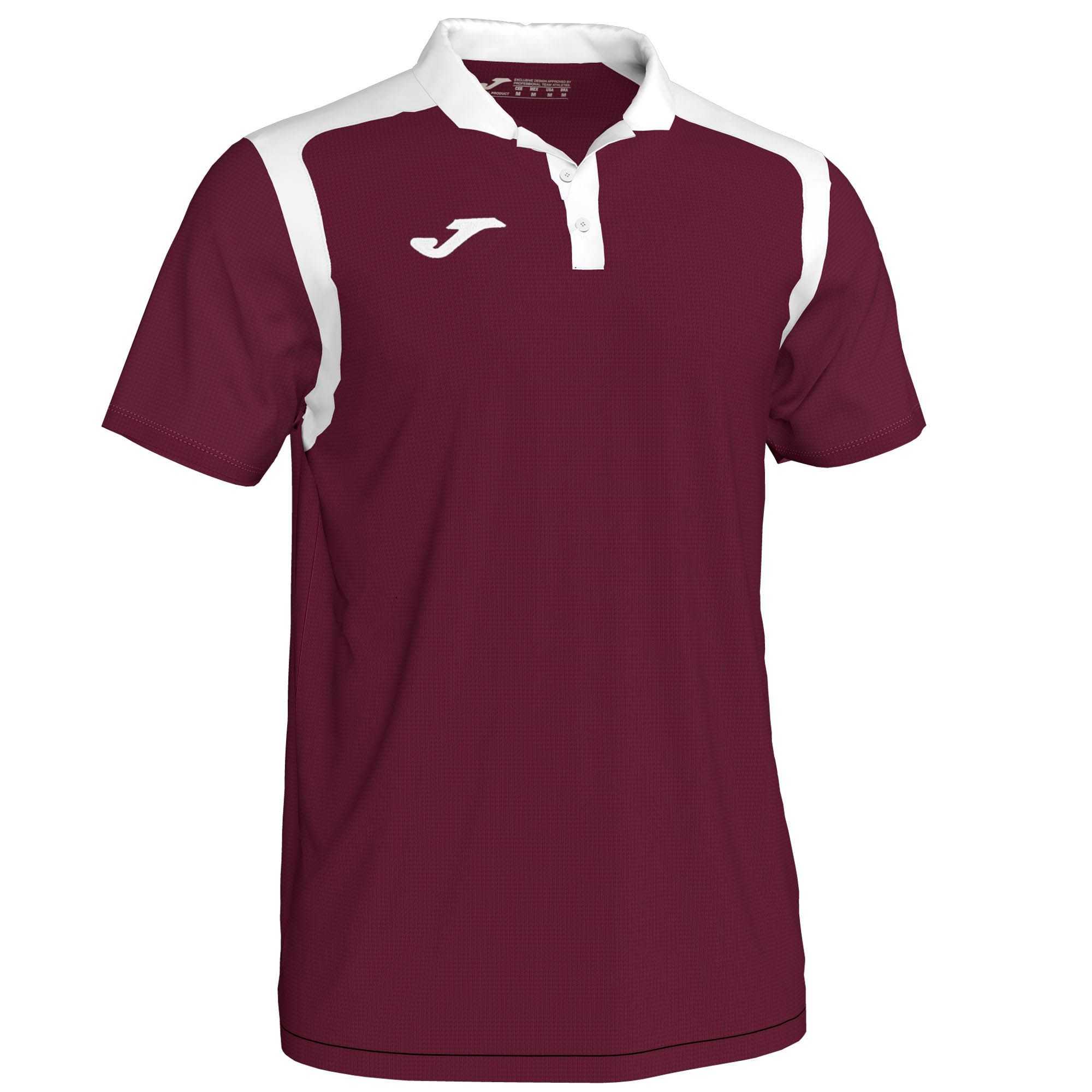 Joma Polo Champion V S/S Erkek Tişört Bordo Beyaz | 30UMSHDPQ