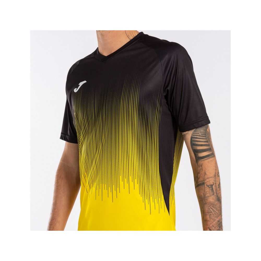 Joma Tiger Iv Short Sleeve T-shirt Erkek Tişört Sarı Siyah | 07GLWQEZH