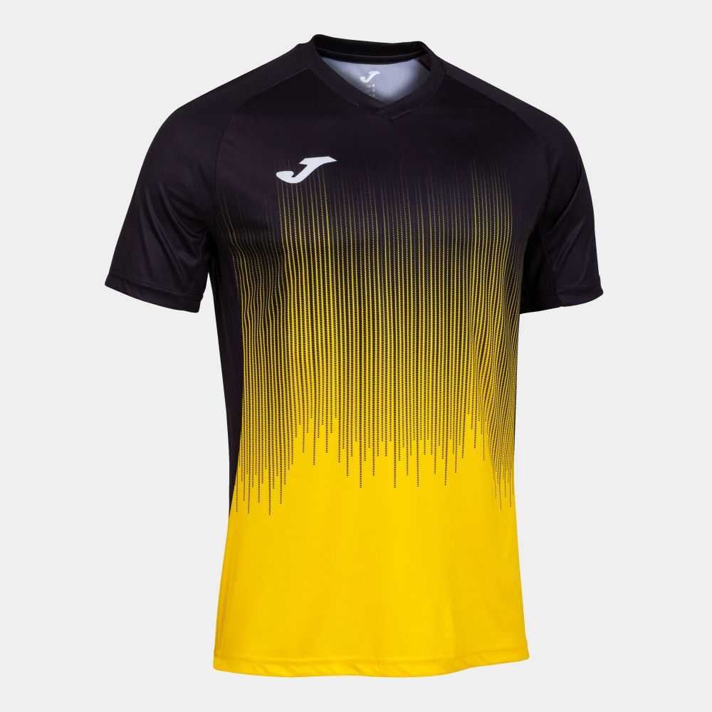 Joma Tiger Iv Short Sleeve T-shirt Erkek Tişört Sarı Siyah | 07GLWQEZH