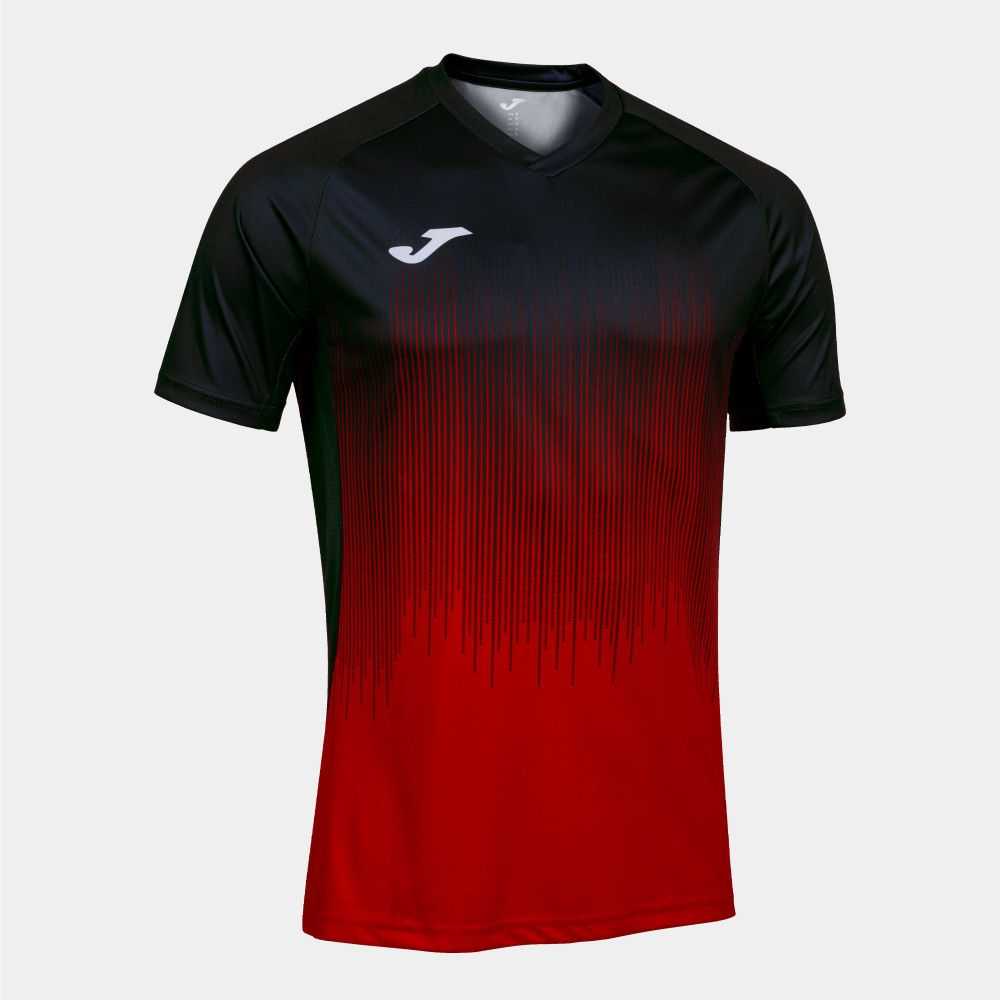 Joma Tiger Iv Short Sleeve T-shirt Erkek Tişört Kırmızı Siyah | 81AOHGTFD