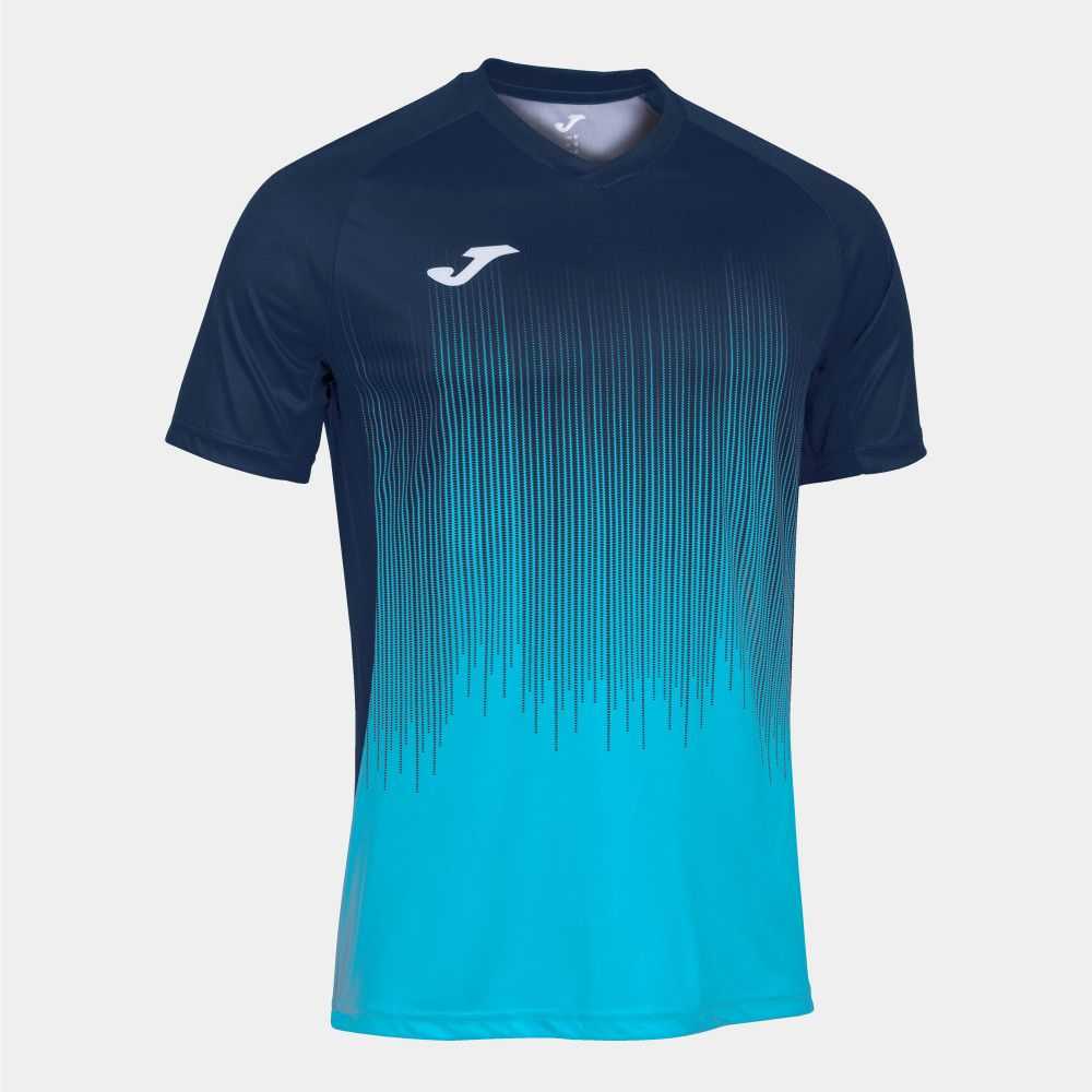 Joma Tiger Iv Short Sleeve T-shirt Fluor Erkek Tişört Turkuaz Lacivert | 71JYNITDP