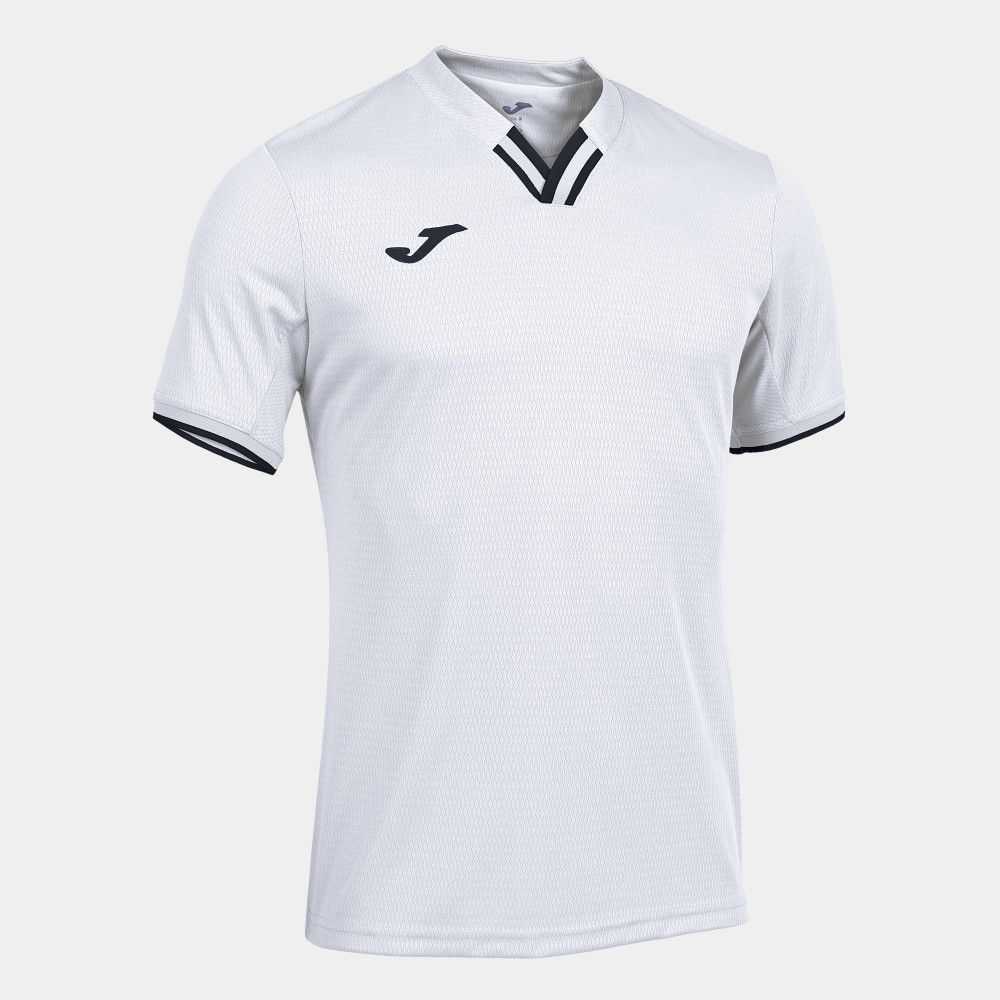 Joma Toletum Iv Short Sleeve T-shirt Erkek Tişört Beyaz Siyah | 56OUTQFIV