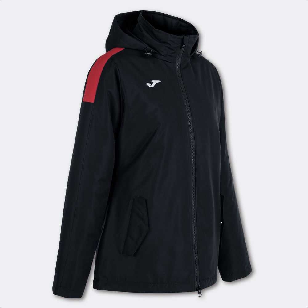 Joma Trivor Anorak Kadın Mont Siyah Kırmızı | 93FNPSMUE