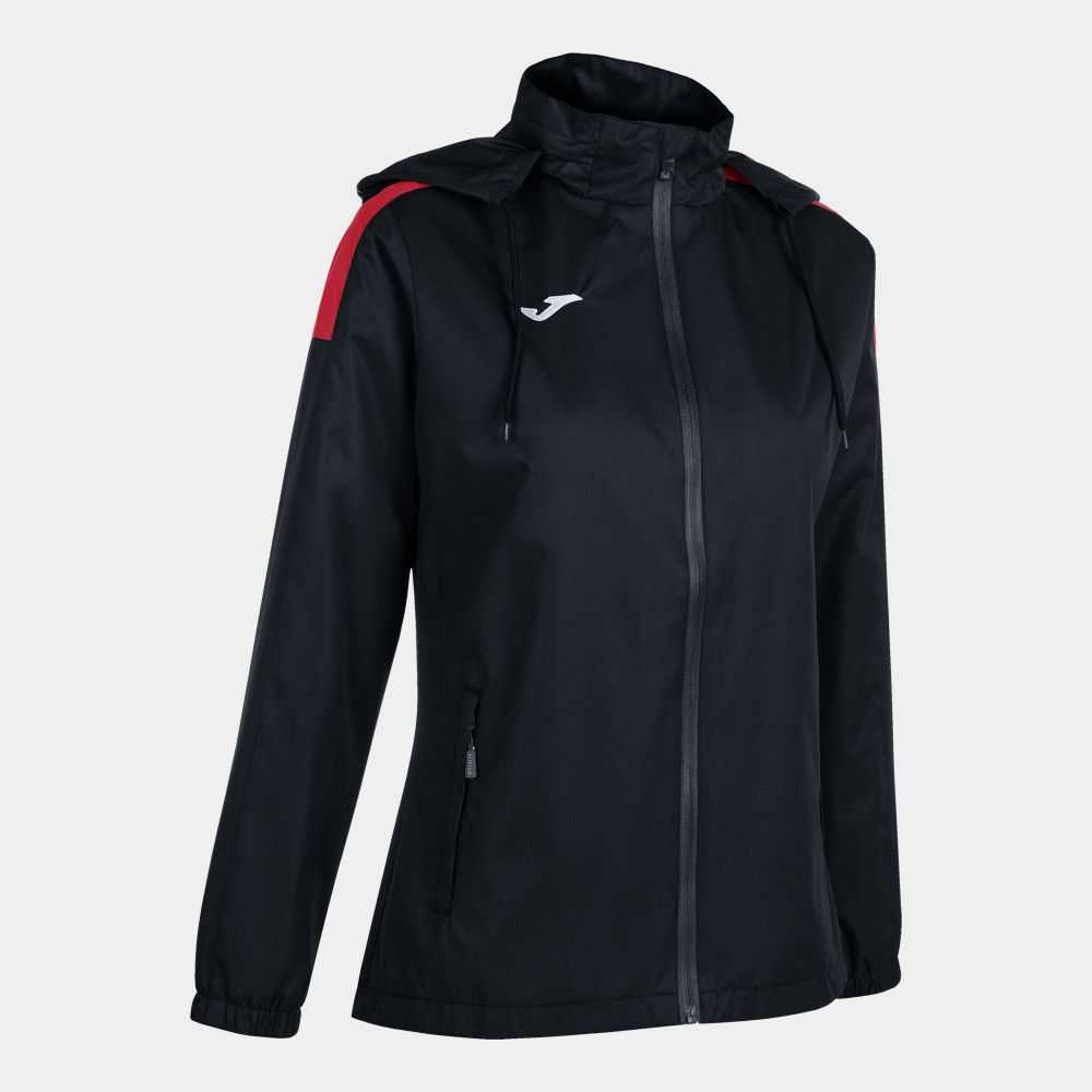 Joma Trivor Raincoat Kadın Mont Siyah Kırmızı | 02MGNQZLB