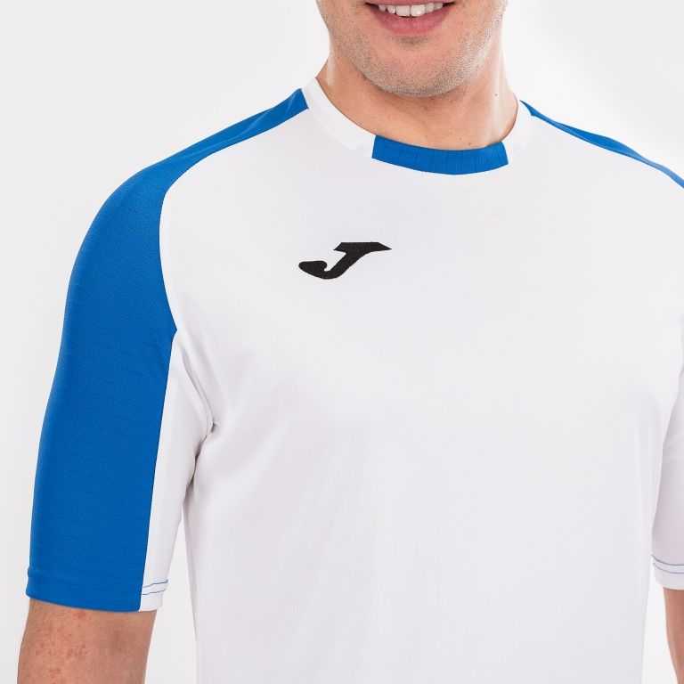 Joma T-shirt Essential S/S Erkek Tişört Beyaz Kraliyet Mavisi | 80QPVCGUS