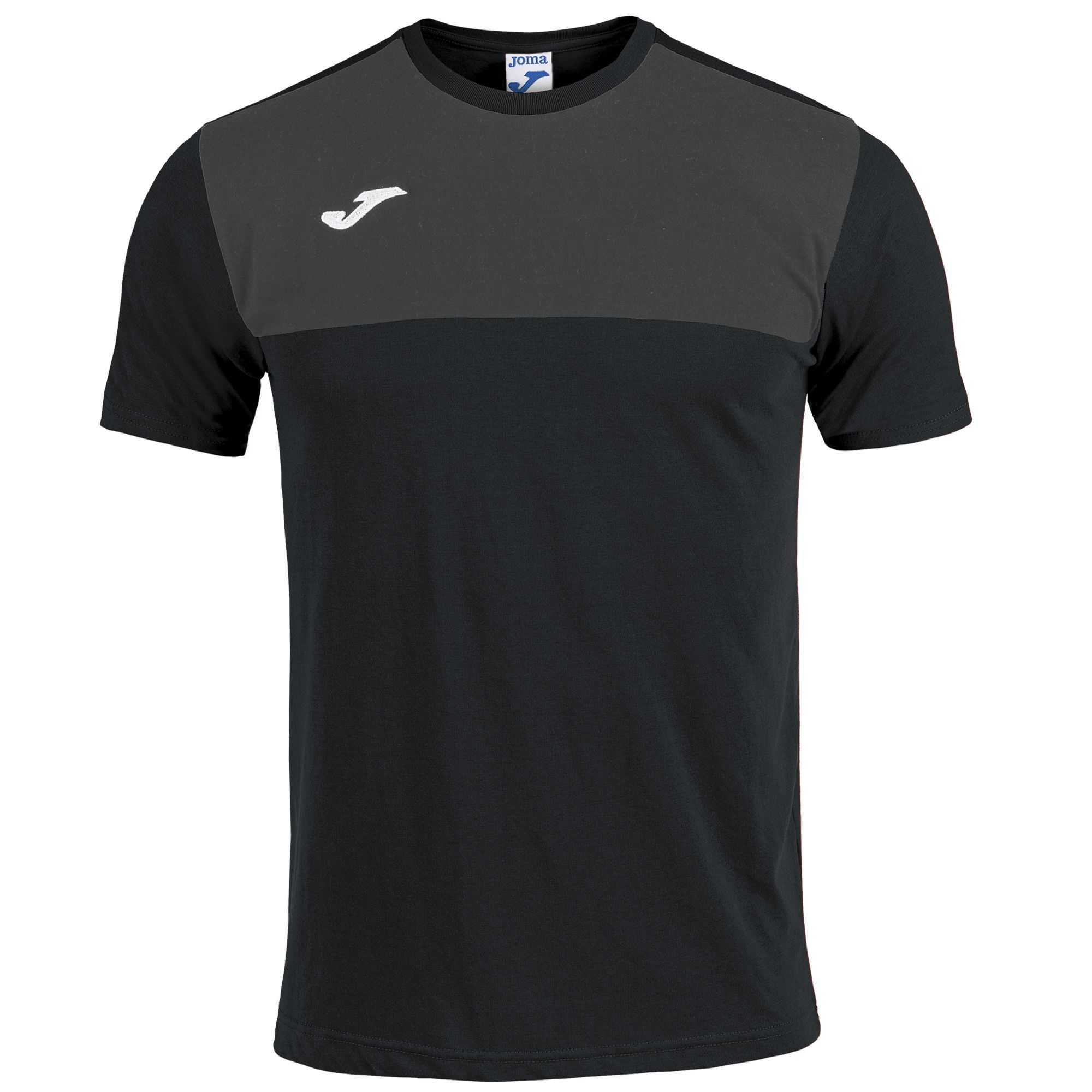 Joma Winner Cotton Blend T-shirt anthracite S/S Erkek Tişört Siyah Koyu Gri | 30ANEYJKX